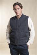 GILET REVERSE MIX WOOL BLUE