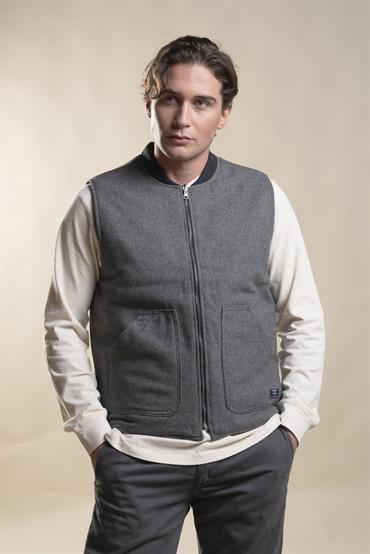 GILET REVERSE MIX WOOL DK.GREY