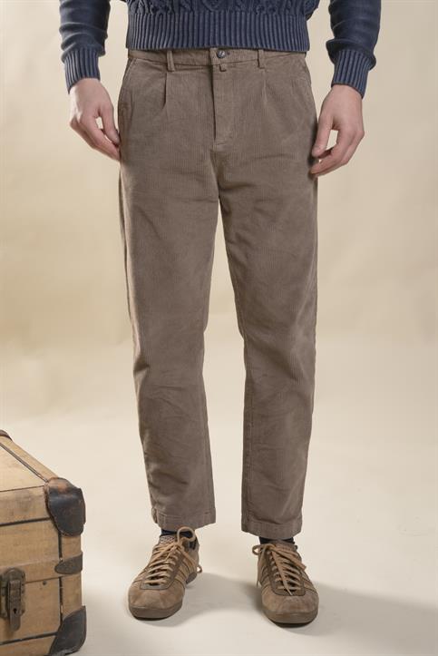 CHINO LONG PINCES COMF. CORDUROY 500 STRIPES G/D MUD