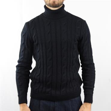 TURTLENECK ACRY/CTN/WOOL NAVY