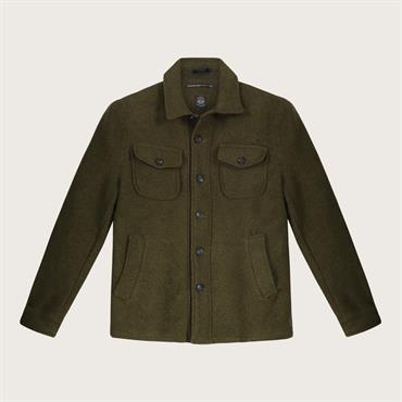 OVER SHIRT BOILED WOOL MIL.GREEN