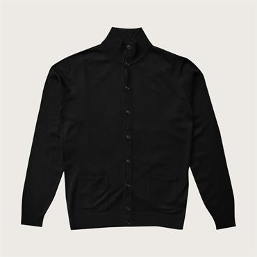 CARDIGAN TURTLENECK 70%VISC/30%NYL.BLACK