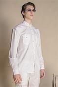 WESTERN SHIRT L/S REGULAR TWILL F/D OFF WHITE