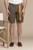 CARGO SHORT COMF.MIXED LINEN G/D MIL.GREEN