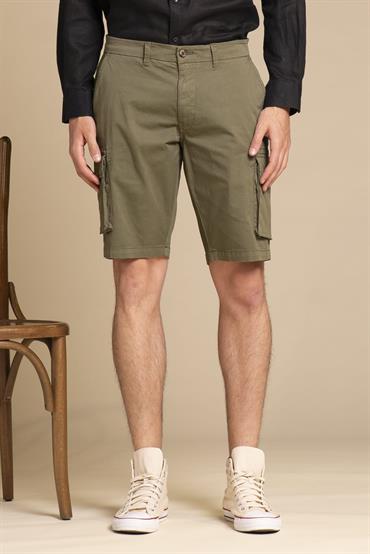CARGO SHORT COMF.TWILL STRETCH G/D MIL.GREEN