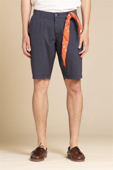 CHINO SHORT COMF.PINCES POPELINE G/D NAVY