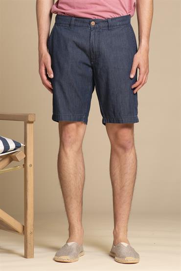 CHINO SHORT COMF.CHAMBRAY G/W DK.BLUE