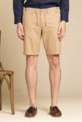 CHINO SHORT COMF.MIXED LINEN G/D DK.BEIGE