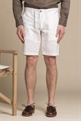 CHINO SHORT COMF.MIXED LINEN G/D WHITE