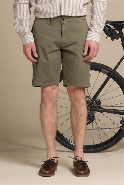CHINO SHORT COMF.TWILL STRETCH G/D MIL.GREEN