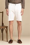 CHINO SHORT COMF.TWILL STRETCH G/D EMBROIDERY WHITE