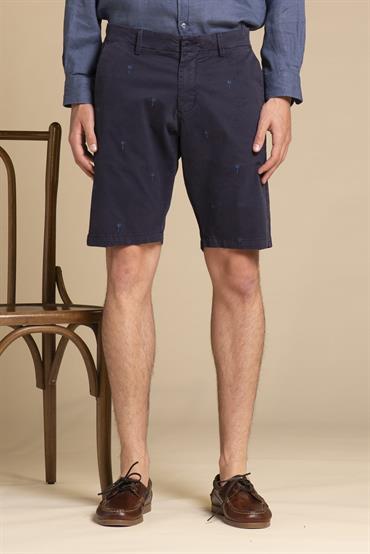 CHINO SHORT COMF.TWILL STRETCH G/D EMBROIDERY NAVY
