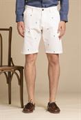 CHINO SHORT COMF.TWILL STRETCH G/D EMBROIDERY WHITE