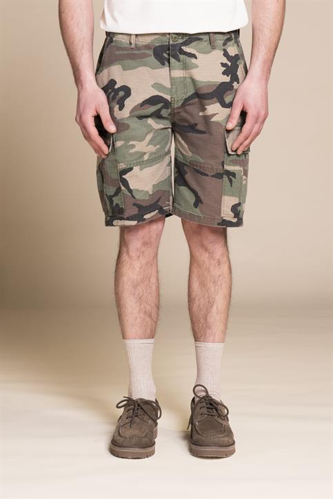 CARGO SHORT COMF.RIPSTOP F/D CAM.GREEN