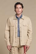 4 PKT JACKET MIXED LINEN F/D DESERT