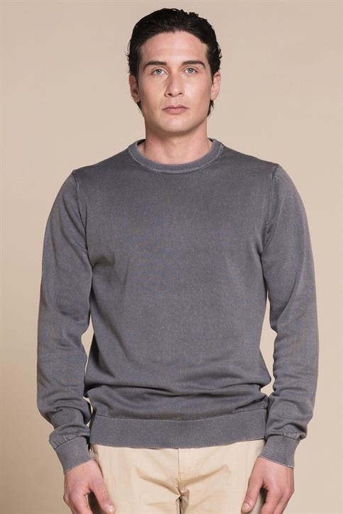 SWEATER ROUND NECK L/S COTTON ACID WASH C.ROCK