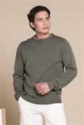 SWEATER ROUND NECK L/S COTTON ACID WASH SALVIA