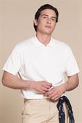 SWEATER POLO S/S COTTON ACID WASH WHITE