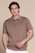 SWEATER POLO S/S COTTON ACID WASH MUD