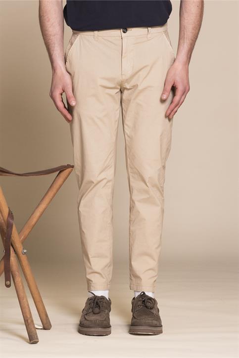 CHINO LONG SLIM POPELINE G/D DESERT