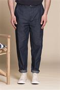 CHINO LONG COMF.CHAMBRAY G/W DK.BLUE