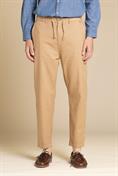 CHINO LONG COMF.MIXED LINEN G/D DK. BEIGE