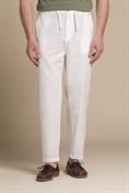 CHINO LONG COMF.MIXED LINEN G/D WHITE