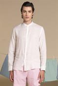 COREANA COLLAR L/S SLIM 100% LINEN F/D E/W WHITE