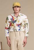 ITALIAN COLLAR L/S SLIM SOFT LINEN/COTTON WHITE