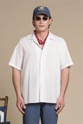 BOWLING SHIRT S/S COMF.SEERSUCKER Y/D WHITE