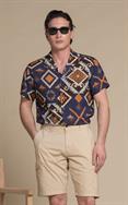 BOWLING SHIRT S/S COMF.SOFT VISCOSE ROYAL