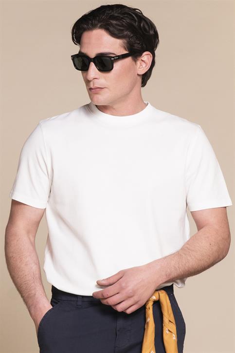 T-SHIRT S/S PIQUET STRETCH G/D WHITE