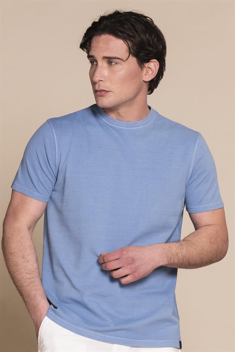 T-SHIRT S/S PIQUET STRETCH G/D DK.SKY