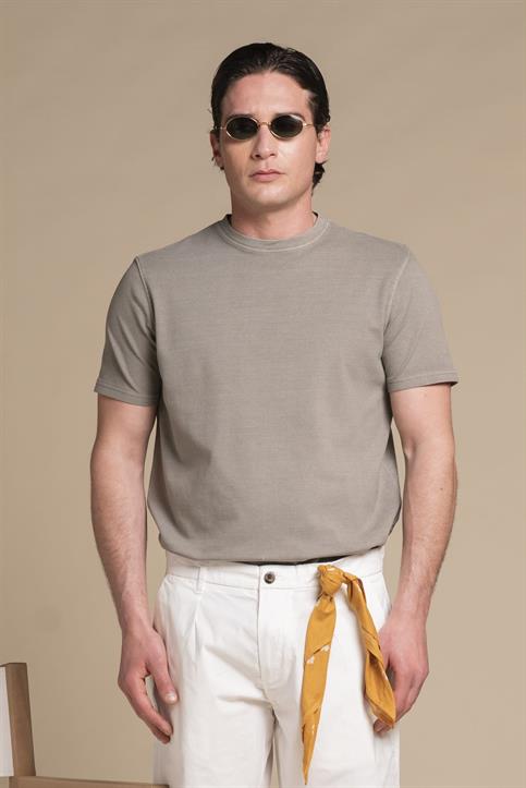 T-SHIRT S/S PIQUET STRETCH G/D MUD