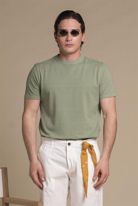 T-SHIRT S/S PIQUET STRETCH G/D LT.GREEN