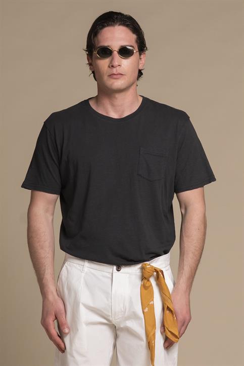 TSHIRT PKT S/S JERSEY SLUB G/D BLACK