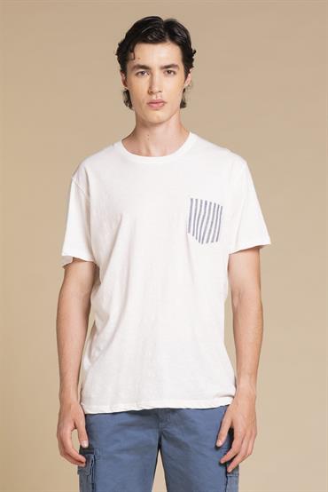 TSHIRT PKT S/S JERSEY SLUB G/D WHITE
