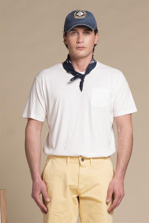 TSHIRT PKT S/S JERSEY SLUB G/D WHITE