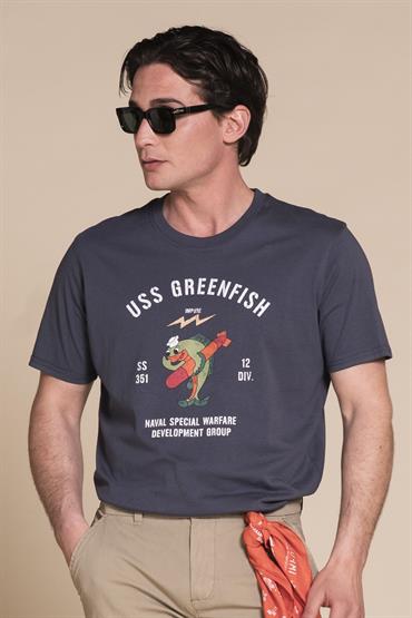 T-SHIRT PRN S/S JERSEY SOLID F/D CARBON FINISH INDA INK