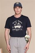 T-SHIRT PRN S/S JERSEY SOLID F/D CARBON FINISH NAVY