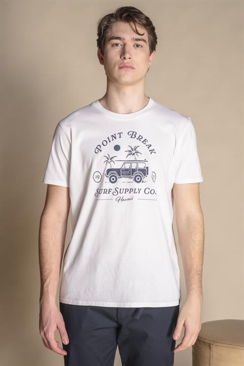 T-SHIRT PRN S/S JERSEY SOLID F/D CARBON FINISH WHITE