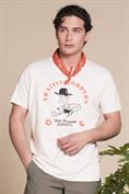 T-SHIRT PRN S/S JERSEY SOLID F/D CARBON FINISH OFF WHITE