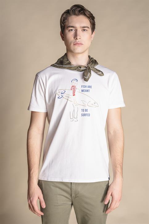 T-SHIRT PRN S/S JERSEY SOLID F/D CARBON FINISH  WHITE