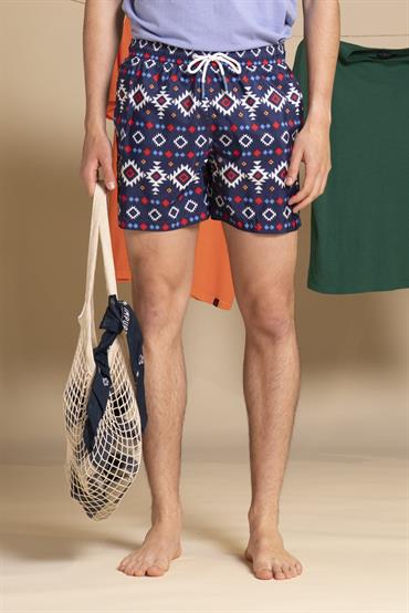 SWIMMING TRUNKS POLYESTER ALLOVER NAVY
