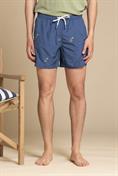 SWIMMING TRUNKS POLY.ALL EMBROIDERY BLUE