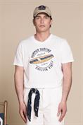 T-SHIRT PRN S/S JERSEY SOLID F/D CARBON FINISH WHITE
