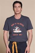 T-SHIRT PRN S/S JERSEY SOLID F/D CARBON FINISH INDA INK.