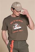 T-SHIRT PRN S/S JERSEY SOLID F/D CARBON FINISH MIL.GREEN