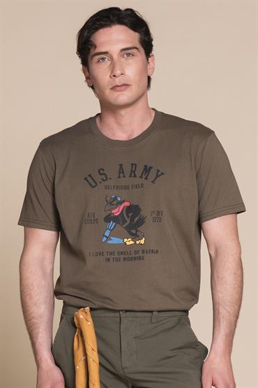 T-SHIRT PRN S/S JERSEY SOLID F/D CARBON FINISH MIL.GREEN