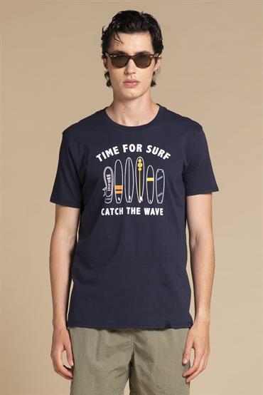 T-SHIRT PRN S/S JERSEY SOLID F/D CARBON FINISH NAVY